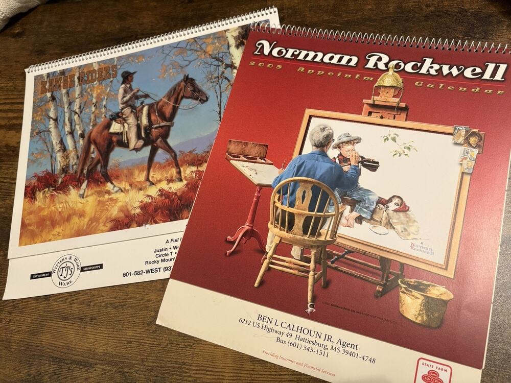 Used Western Calendars - Norman Rockwell & Harold Lyon